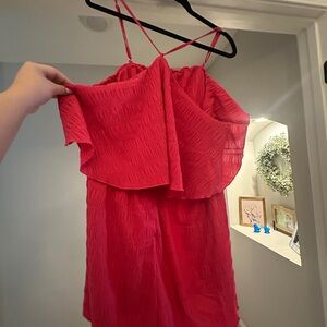 Sleeveless Pink Ruffled Romper